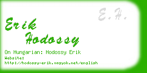 erik hodossy business card